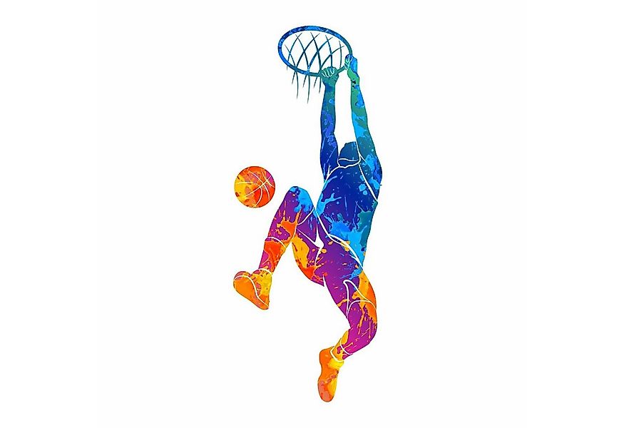 nikima Wandtattoo 188 Wandtattoo Basketball Korb bunt - Größe 310 x 750 mm günstig online kaufen