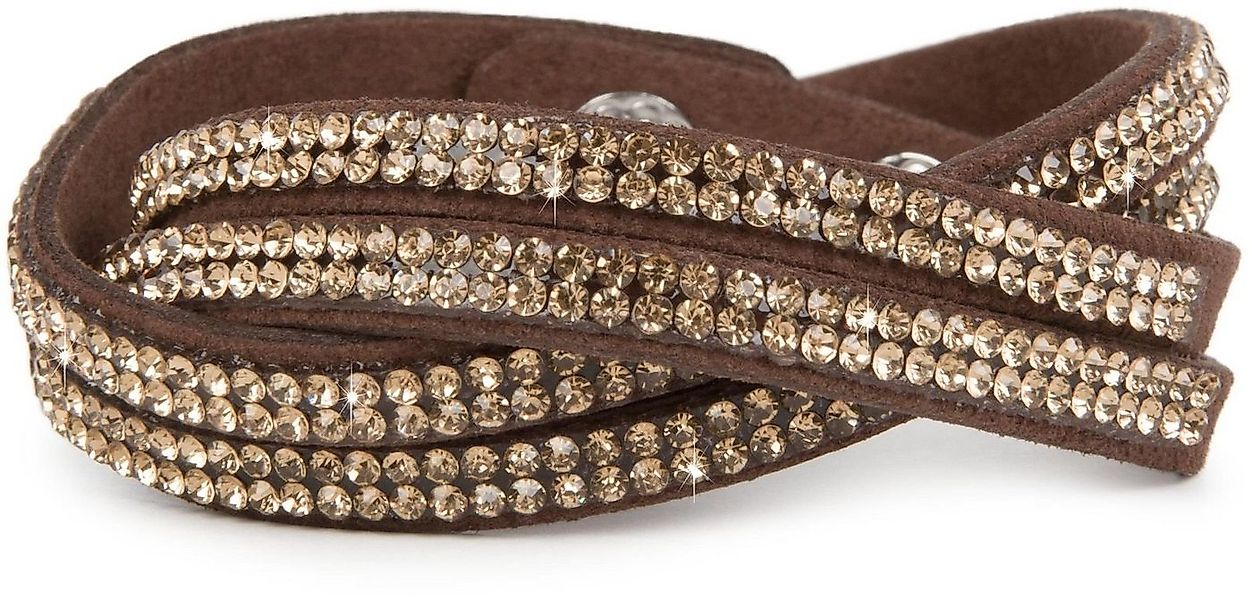 styleBREAKER Wickelarmband Strass Wickelarmband 2x2 Reihig (1-tlg) günstig online kaufen