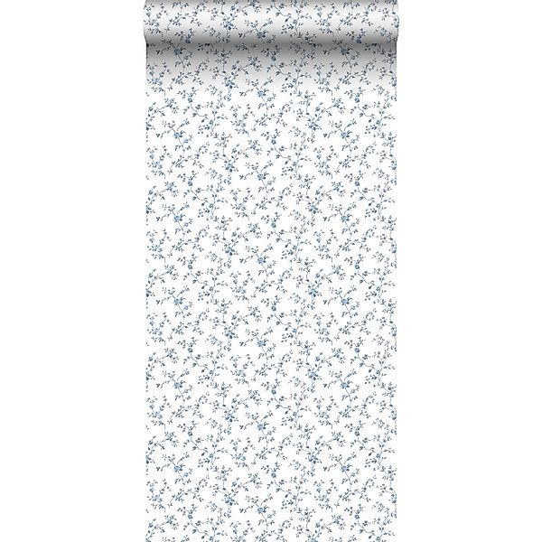 Sanders & Sanders Tapete Blumen Blau Und Weiß 53 Cm X 10 M 640407 günstig online kaufen