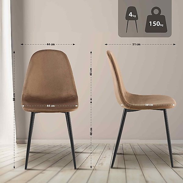 CLP Esszimmerstuhl Napier (4er Set, 4 günstig online kaufen