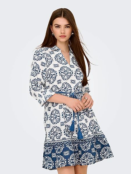 JDY Tunikakleid "JDYANNA 7/8 DRESS WVN", mit Volant und Bindegürtel günstig online kaufen