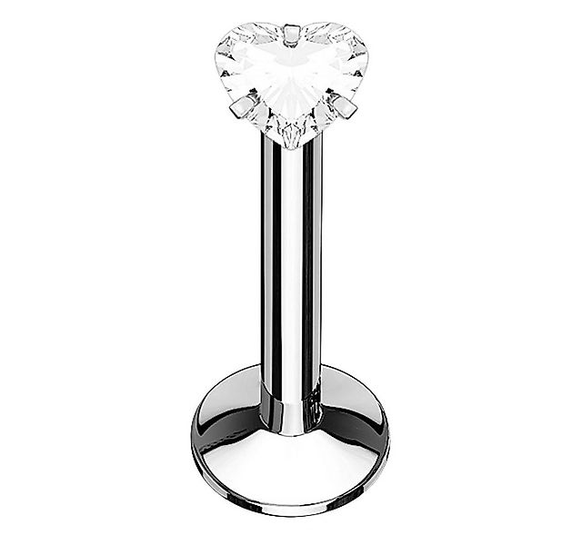 Taffstyle Piercing-Set Lippenpiercing Monroe Stud Stecker Kristall Herz Kop günstig online kaufen