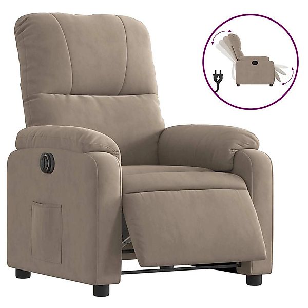 vidaXL Relaxsessel Elektrisch Taupe Mikrofasergewebe 3204915 günstig online kaufen