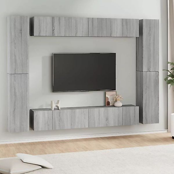Vidaxl 10-tlg. Tv-schrank-set Grau Sonoma Holzwerkstoff günstig online kaufen