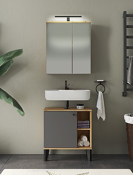 INOSIGN Badspiegel Oslo, Spiegelschrank in Eiche günstig online kaufen