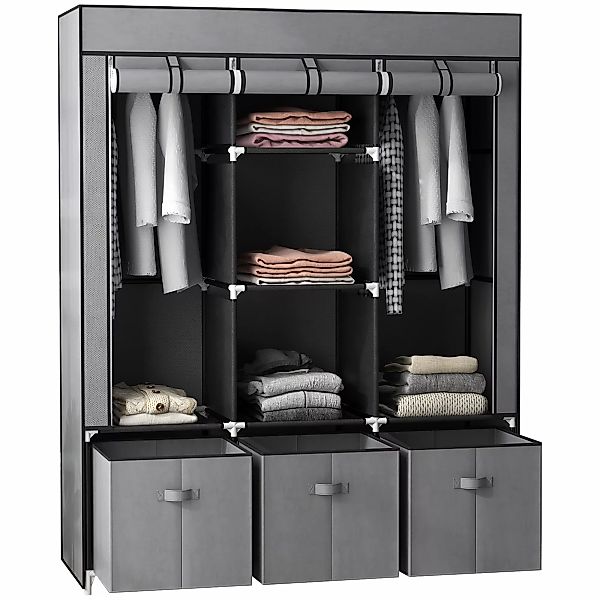 HOMCOM Stoffschrank Kleiderschrank mit Kleiderstangen und günstig online kaufen