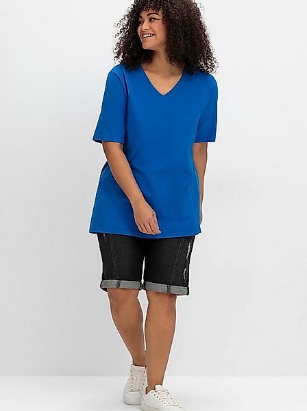 Sheego T-Shirt V-Shirt . mit V-Ausschnitt, aus leichtem Jersey günstig online kaufen