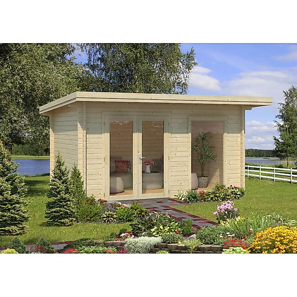 Palmako Gartenhaus Heidi 410 x 300 cm Lackiert Hellgrau-Anthrazit FSC® günstig online kaufen