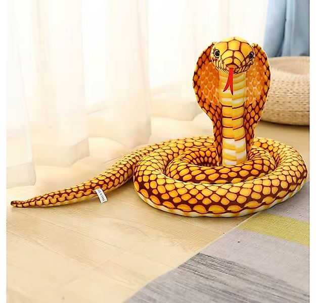 Tinisu Plüschfigur Kobra Schlange Kuscheltier XXL - 170 cm Plüschtier Gelb günstig online kaufen