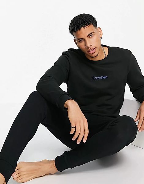 Calvin Klein – Loungewear-Sweatshirt in Schwarz günstig online kaufen