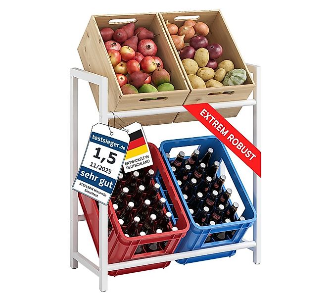 STEELSØN Flaschenregal Macondo aus Metall, Getränkekistenregal weiß, für 4 günstig online kaufen