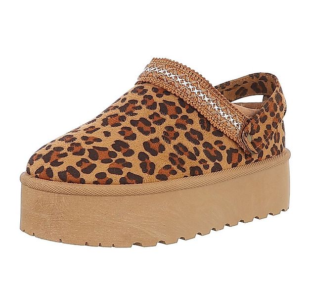 Ital-Design Bequeme Freizeitschuhe mit Riemen für Damen Snowboots (90169587 günstig online kaufen