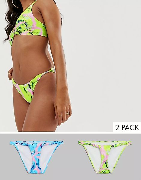ASOS DESIGN – Bikini-Hüftslips mit seitlichem Knoten und hohem Beinausschni günstig online kaufen