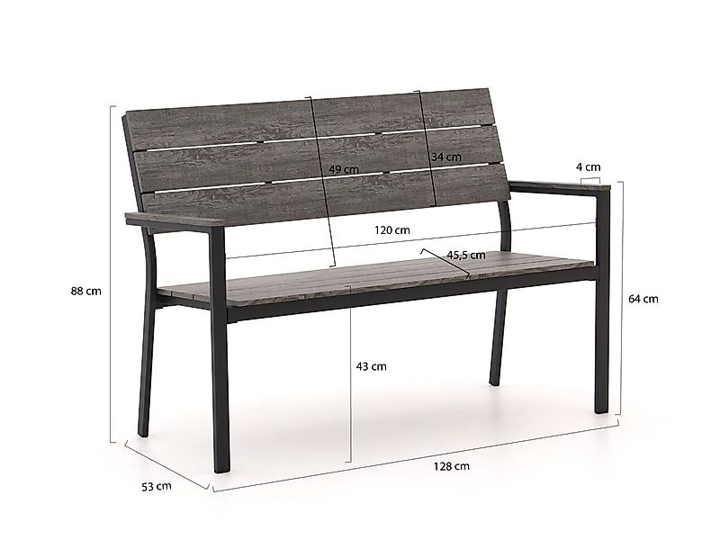 Bellagio Fidenza Gartenbank 128 cm günstig online kaufen
