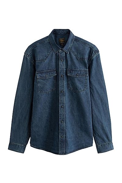 Next Jeanshemd Langärmeliges Denim-Westernhemd aus Baumwolle günstig online kaufen