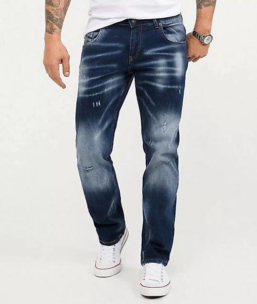 Rock Creek Regular-fit-Jeans Herren Jeans Stonewashed Dunkelblau RC-3113 günstig online kaufen