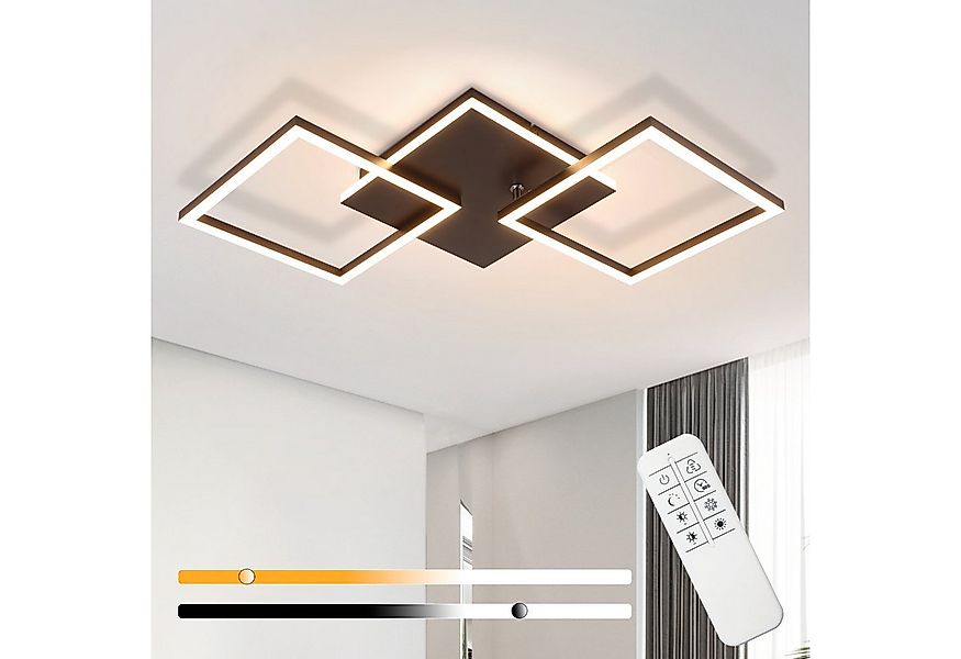 ZMH LED Deckenleuchte Wohnzimmer Schwarz/Weiß 3000-6500K Modern Deckenlampe günstig online kaufen