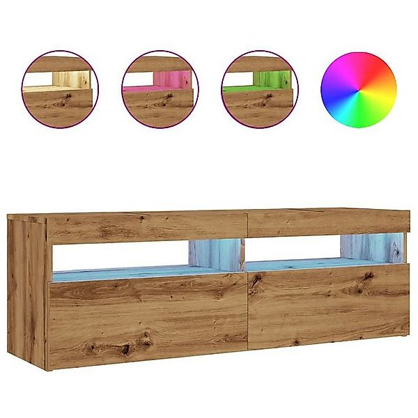 vidaXL Schrankmodule TV-Schrank mit LED Artisan-Eiche 120x35x40 cm Holzwerk günstig online kaufen