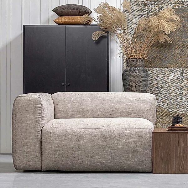 Einsitzer Modul Sofa links in Beigegrau Stoff 125 cm breit günstig online kaufen