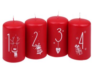 Steinhart Kerzen Adventskerze Stumpenkerzen "Weihnachtszahlen", 4er-Riegel günstig online kaufen