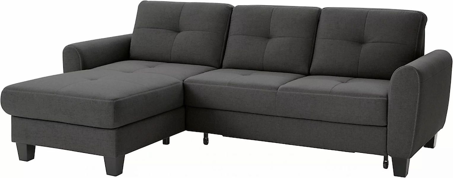 sit&more Ecksofa »Varese L-Form«, mit Federkern, wahlweise mit Bettfunktion günstig online kaufen