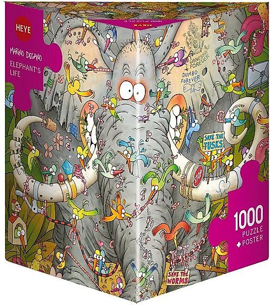 HEYE Puzzle Elephant's Life, Degano, 1000 Puzzleteile, Made in Europe günstig online kaufen