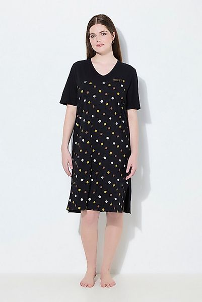 Ulla Popken Bigshirt Bigshirt Blüten Stickerei V-Ausschnitt Halbarm günstig online kaufen