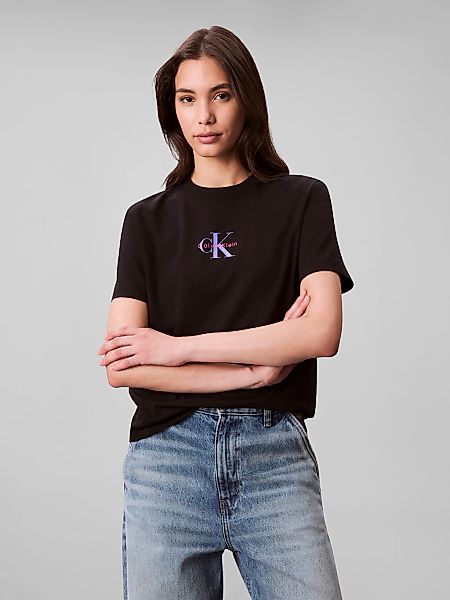 Calvin Klein Jeans Kurzarmshirt "SS 20s CLASSIC LOGO TEE" Mit Glitzer-Logo günstig online kaufen