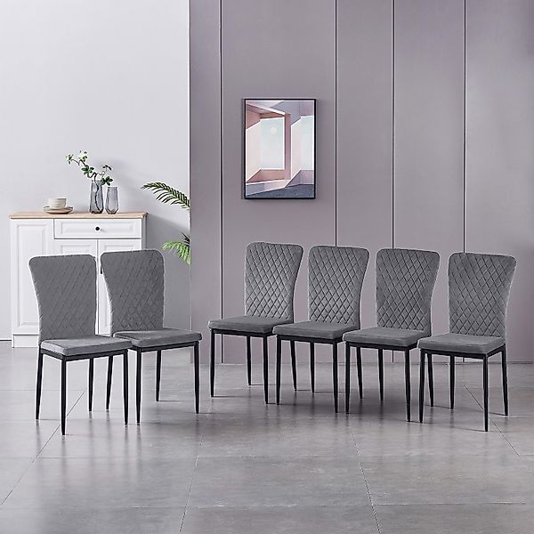 JYMTOM Esszimmerstuhl Samt/Kunstleder, hoher Lehne, Metallgestell, günstig online kaufen