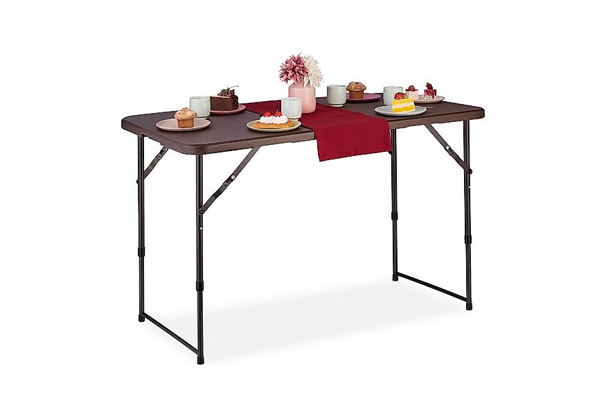 relaxdays Gartentisch Campingtisch klappbar, braun günstig online kaufen