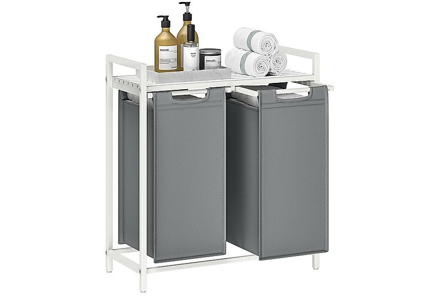 VASAGLE Wäschekorb, 2 Wäschesäcke aus Oxford-Gewebe, abnehmbar, 2 x 46 L günstig online kaufen