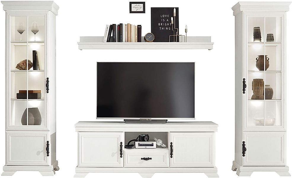 Home affaire Wohnwand »Royal«, (4 St., bestehend aus 2 Vitrinen, 1 Lowboard günstig online kaufen