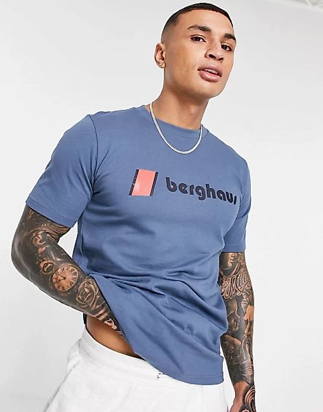 Berghaus – T-Shirt in Blau mit Heritage-Logo auf der Vorderseite günstig online kaufen