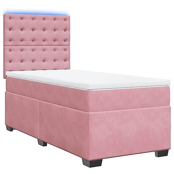 vidaXL Boxspringbett mit Matratze Rosa 80x200 cm Samt 3293079 günstig online kaufen