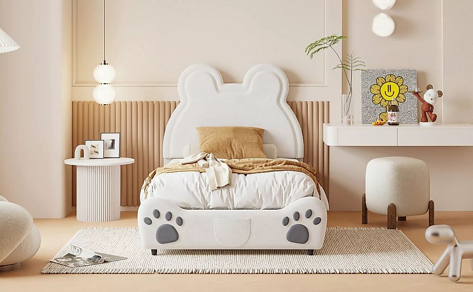 OKWISH Kinderbett Bärenform. Polsterbett aus hautfreundlichem Velours (Funk günstig online kaufen