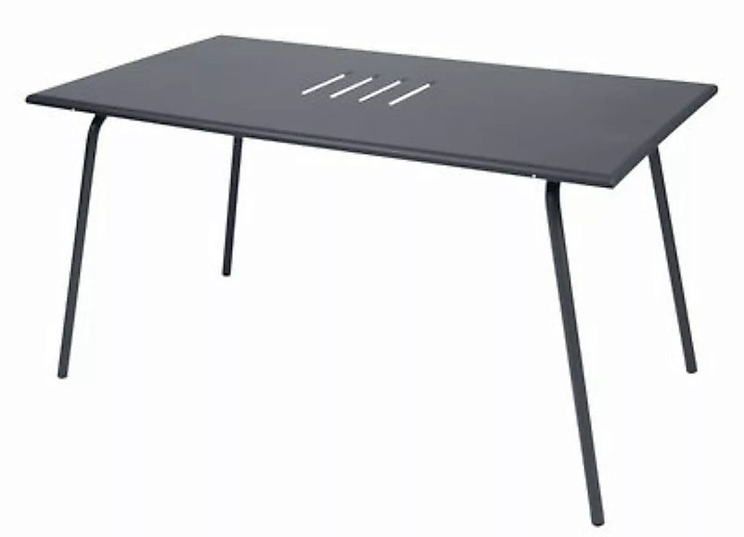 rechteckiger Tisch Monceau metall grau schwarz / 146 x 80 cm - für 6 Person günstig online kaufen