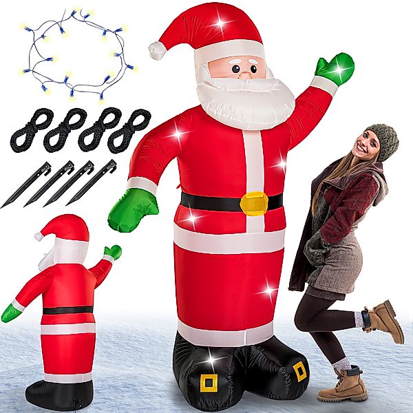 monzana Weihnachtsmann, Aufblasbarer XXL 250cm LED Beleuchtet Befestigungsm günstig online kaufen