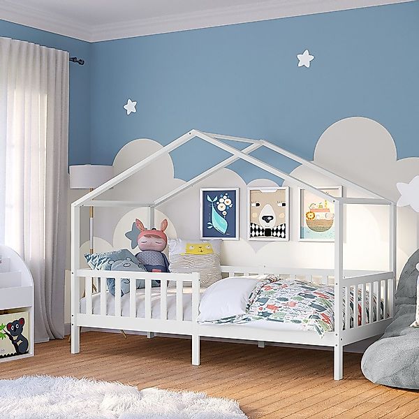 Bellabino Kinderbett Bia (weiß, Bodenbett mit günstig online kaufen