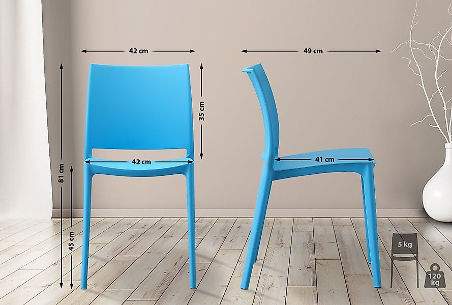 CLP Gartenstuhl Meton (2er Set), Kunststoff, günstig online kaufen
