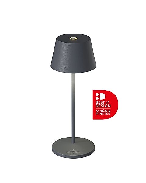 SEOUL MICRO LED Akku-Tischleuchte dimmbar – kabellose Lampe anthrazit günstig online kaufen