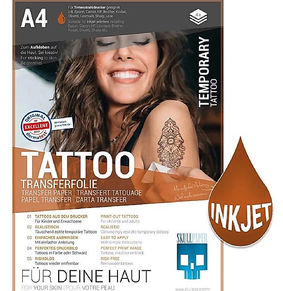 Skullpaper Dekorationsfolie Tattoo-Transferfolie Inkjet, (A4 Format, günstig online kaufen