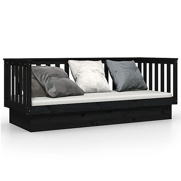 vidaXL Bett, Tagesbett Schwarz 90x190 cm Massivholz Kiefer günstig online kaufen