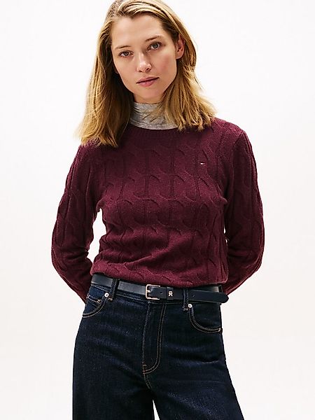 Tommy Hilfiger Strickpullover SOFT WOOL CABLE C-NK mit Zopfmuster, aus rein günstig online kaufen