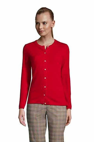 Kaschmir-Cardigan mit rundem Ausschnitt, Damen, Größe: 48-50 Normal, Rot, b günstig online kaufen