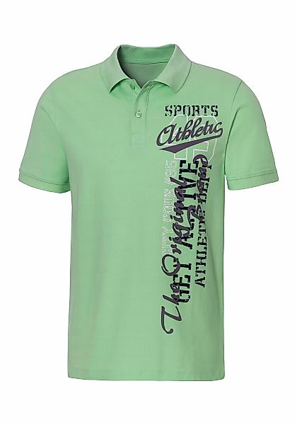 John Devin Poloshirt, mit großem Druck vorn aus Baumwoll-Piqué günstig online kaufen