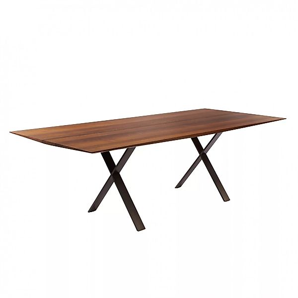 More - Lax Tisch 250x100cm - eiche/geräuchert, geölt, gewachst/Gestell Stah günstig online kaufen
