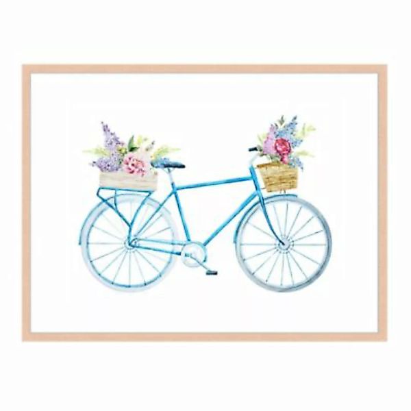 Milan Moon Wandbild Fahrrad mit Blumen beige Gr. 60 x 80 günstig online kaufen