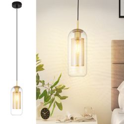 Nettlife Pendelleuchte Esstisch Schwarz Gold Glas günstig online kaufen