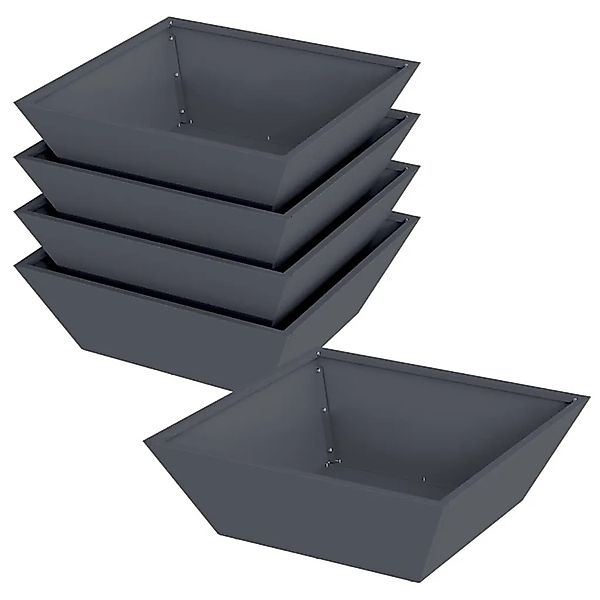 vidaXL Garten-Pflanzgefäß 5 Stk Anthrazit 50 x 50 x 15 cm 873829 günstig online kaufen