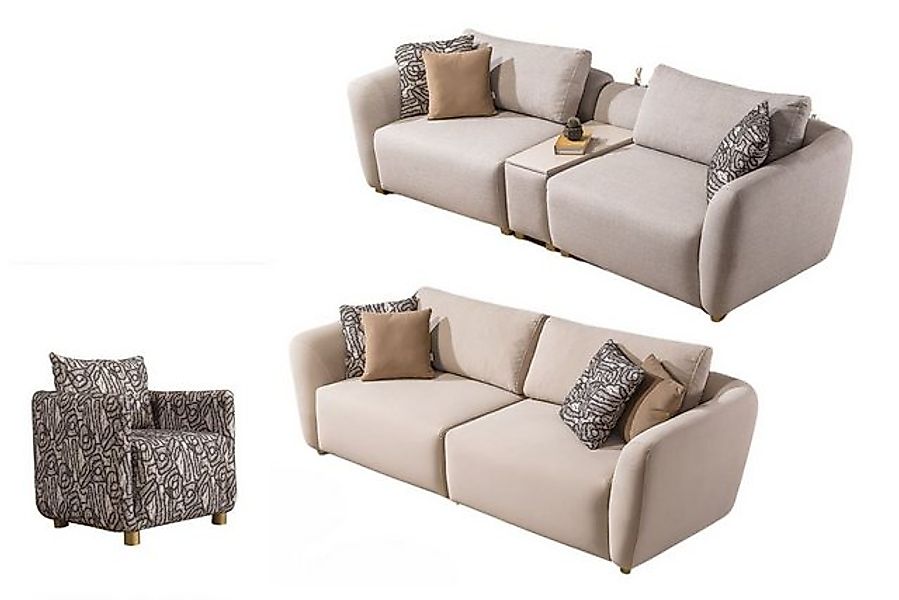 Villa Möbel Polstergarnitur Allegro, (Set, 3-tlg), mit Relax-/Bettfunktion günstig online kaufen